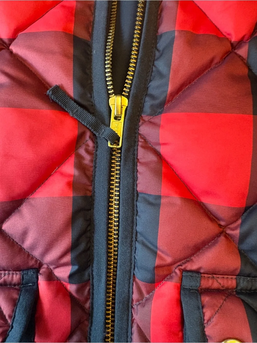 SZ XS J.CREW EXCURSION DOWN  BUFFALO CHECK CLASSIC QUILTED PUFFER VEST fall